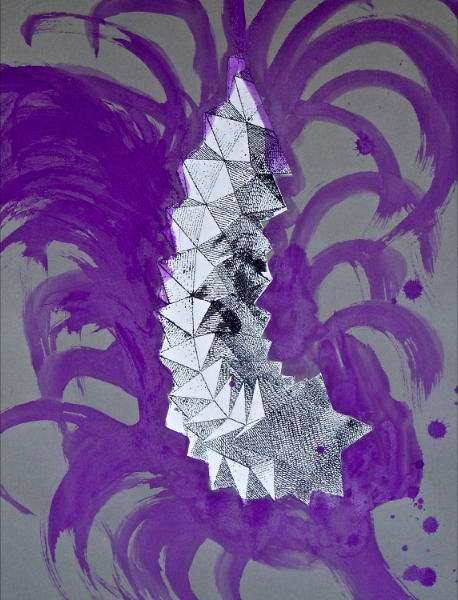 Stardust, acrylic and silkscreen ink on paper, 65x50cm